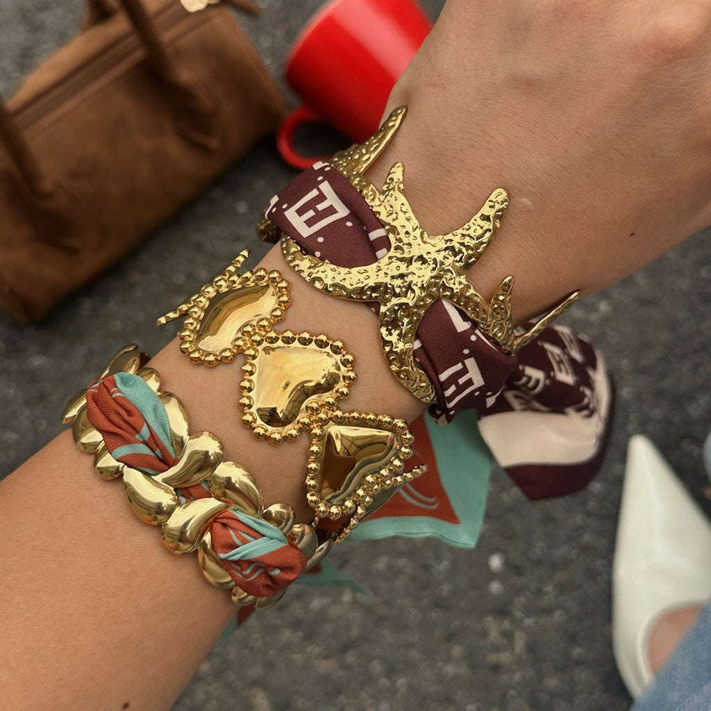Stainless Steel Starfish Heart Open Bracelet image 2