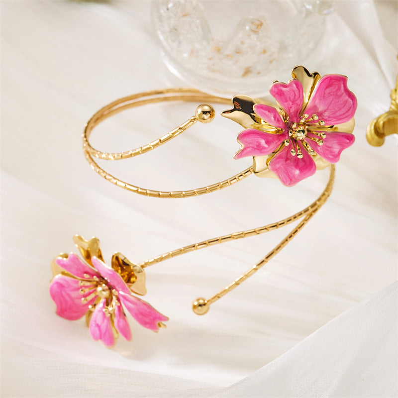 Oil Dripping Flower Open Bracelet image 3