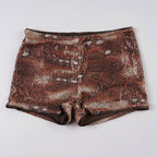 Vintage Snakeskin Sequin Low Waist Shorts image 5
