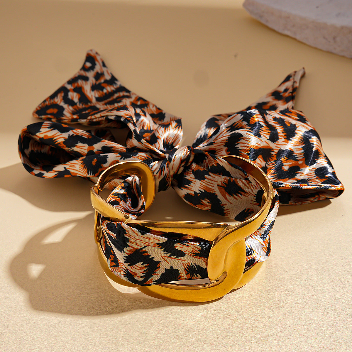 Stainless Steel Hollow Fabric Open Bracelet image 7