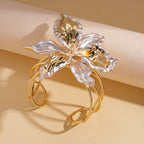 Floral Pattern Metal Line Open Bracelet image 6