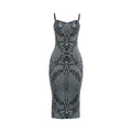 Cami Plunge Cutout Back Slit Print Maxi Dress image 6