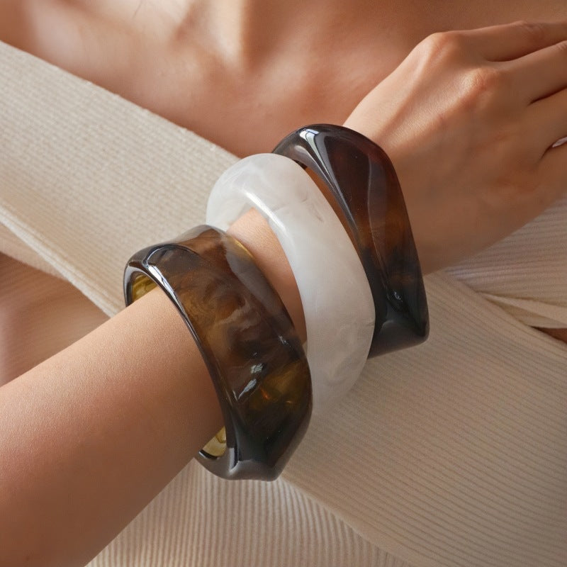 Irregular Geometric Round Acrylic Bracelet image 15