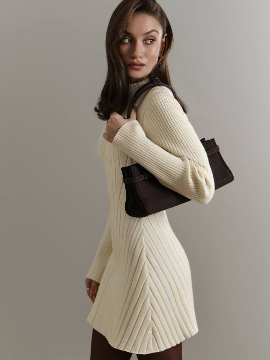 Long Sleeve High Neck Sweater Dress image 5