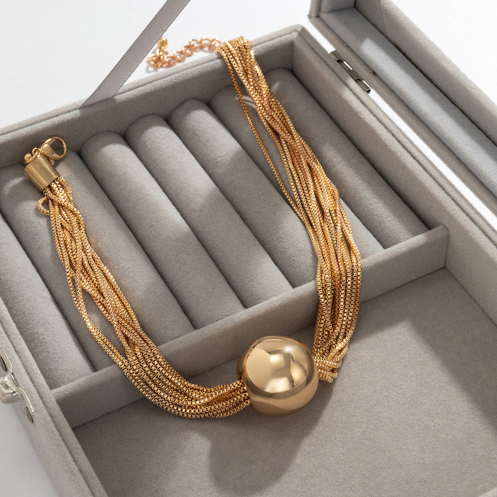 Multi Layer Chain Ball NeckLace image 4