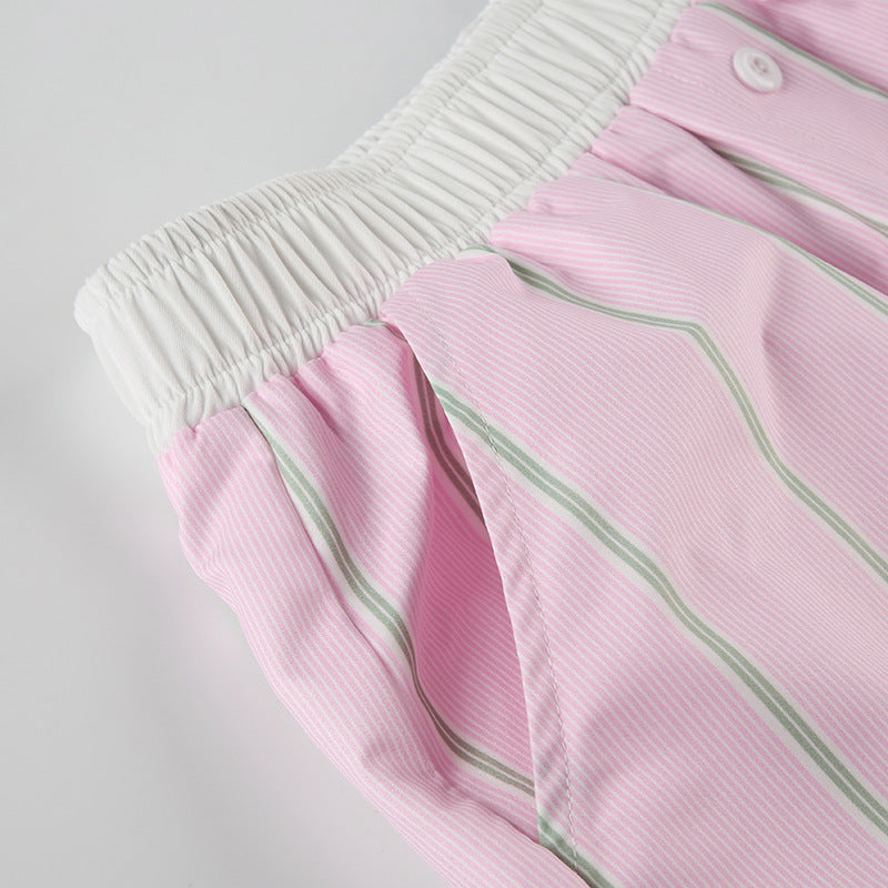 Chic Loose Color Block Striped Shorts image 6