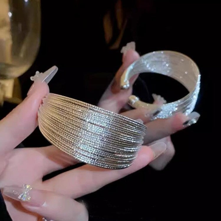 Brushed Multi Layer Open Wide Bracelet image 5