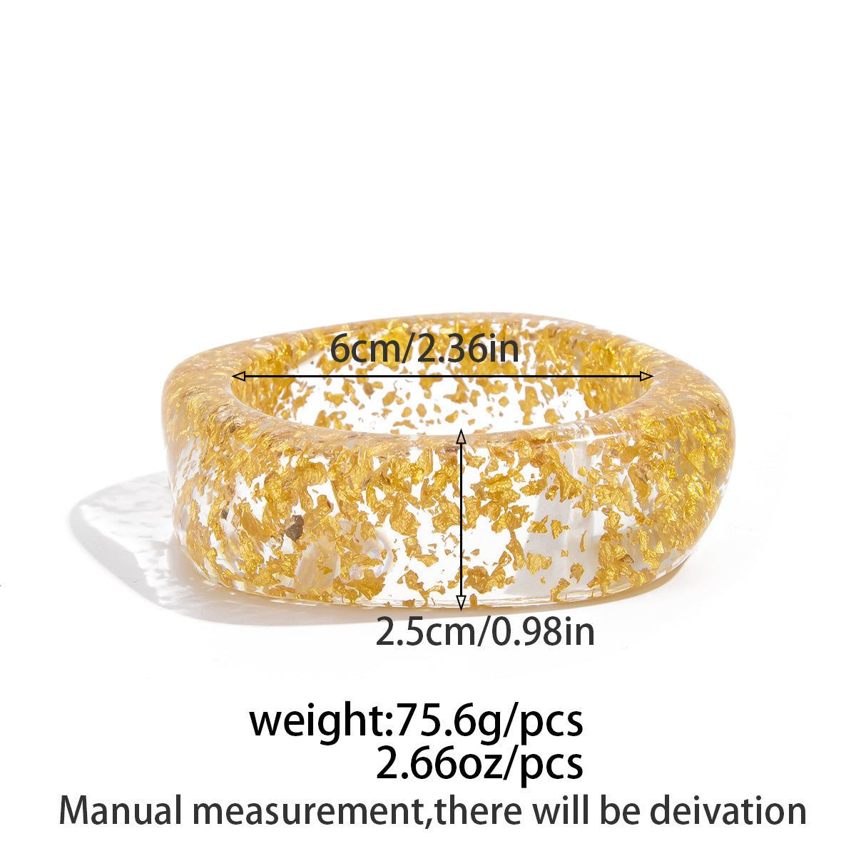 Smooth Wide Gold Foil Tie Dye Bracelet image 10