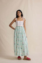 Floral Print Ruched Maxi Boho Dress image 5