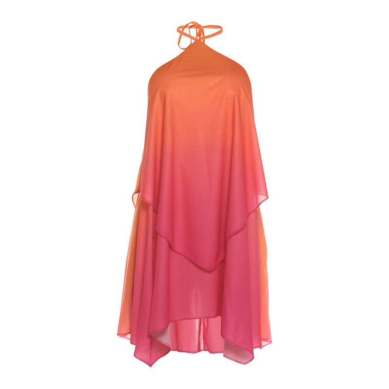 Gradient Halter Tube Cutout Back Mini Dress image 7
