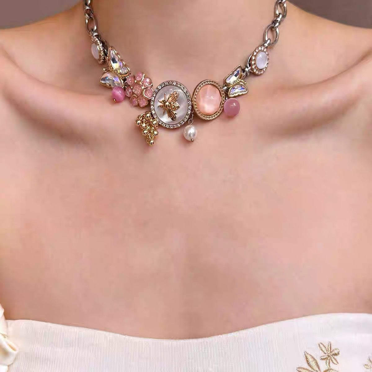 Vintage Gem Beaded Stackable NeckLace image 3