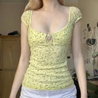 Vintage Floral Mesh Sexy Blouse image 3