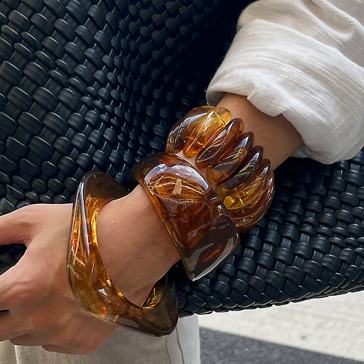 Wide Marble Texture Translucent Bracelet image 1
