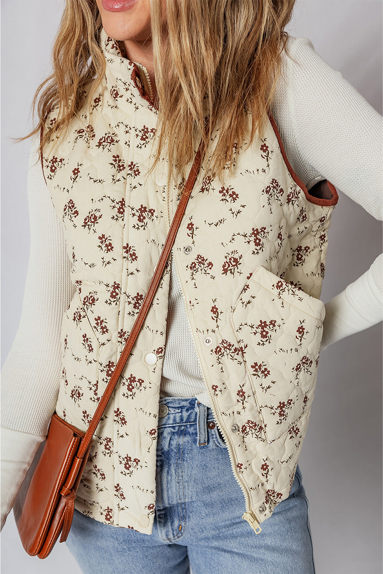 Romantic Floral Color Block Vest image 3