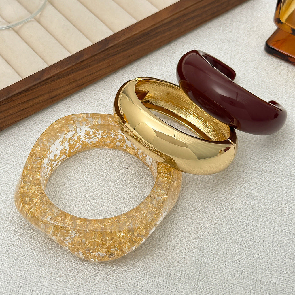 Smooth Wide Gold Foil Tie Dye Bracelet image 4