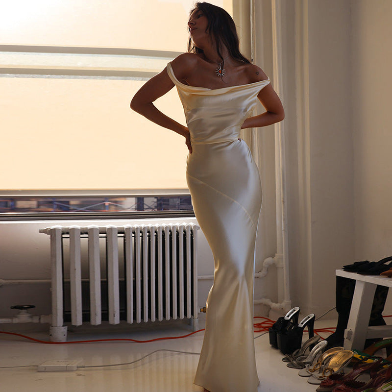 Chic Satin Backless Cami Bodycon Maxi Dress image 6