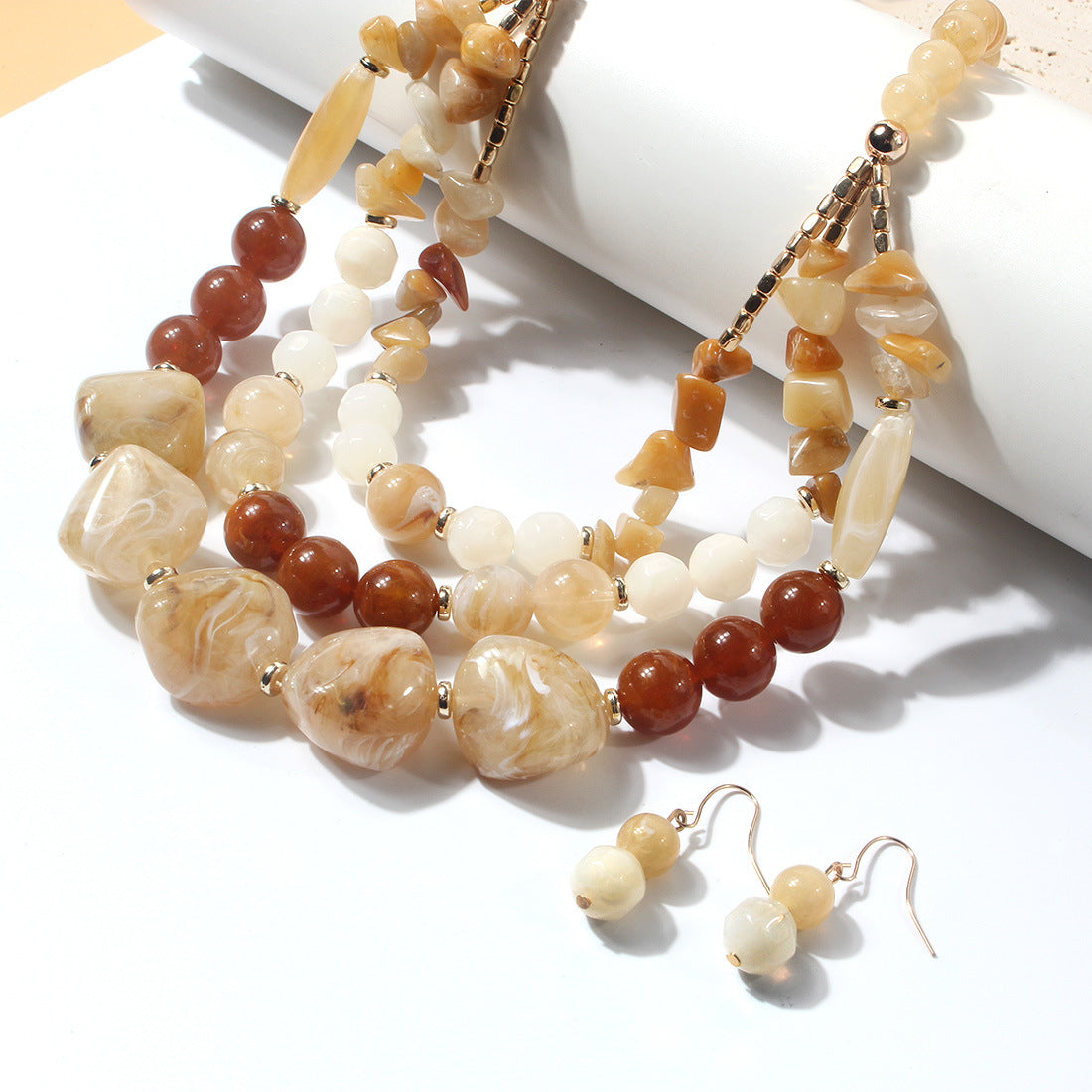 Two Tone Big Beaded Multi Layer NeckLace image 5
