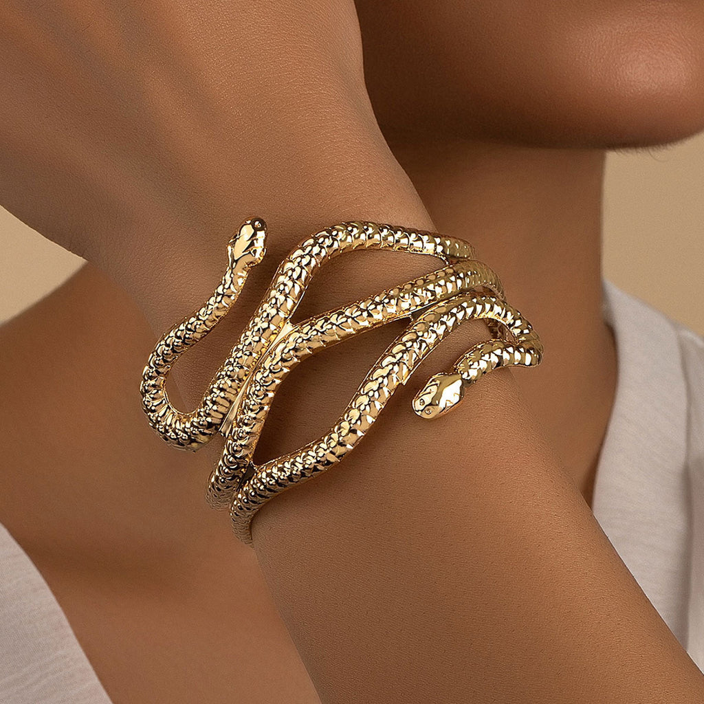 Punk Metal Snake Wrap Bracelet image 1
