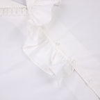 Ruffled Deep V-Neck Lace Trim Blouse image 5