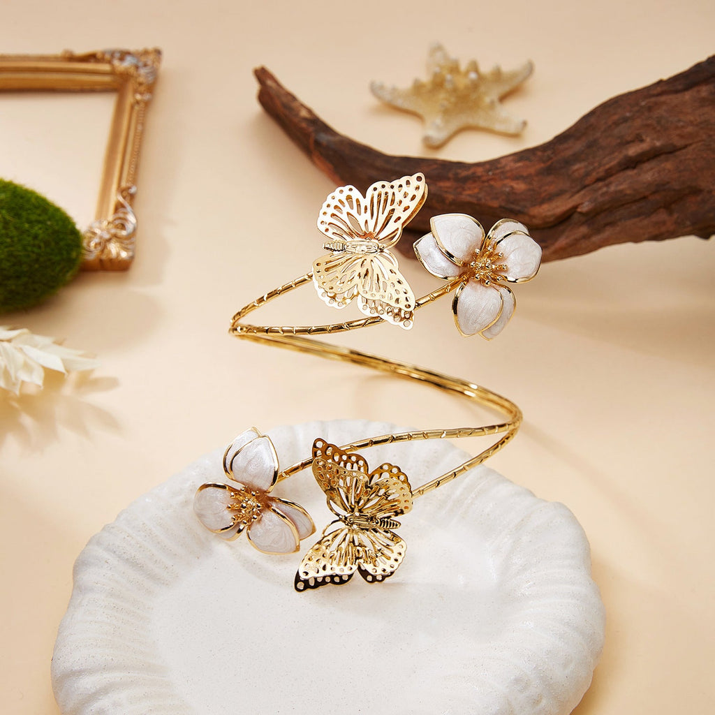 Irregular Cutout Butterfly Floral Bracelet image 7