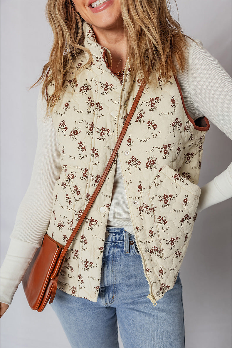 Romantic Floral Color Block Vest image 2