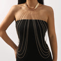 Sexy Multi Layer Metal Tassel Halter Body Chain image 1