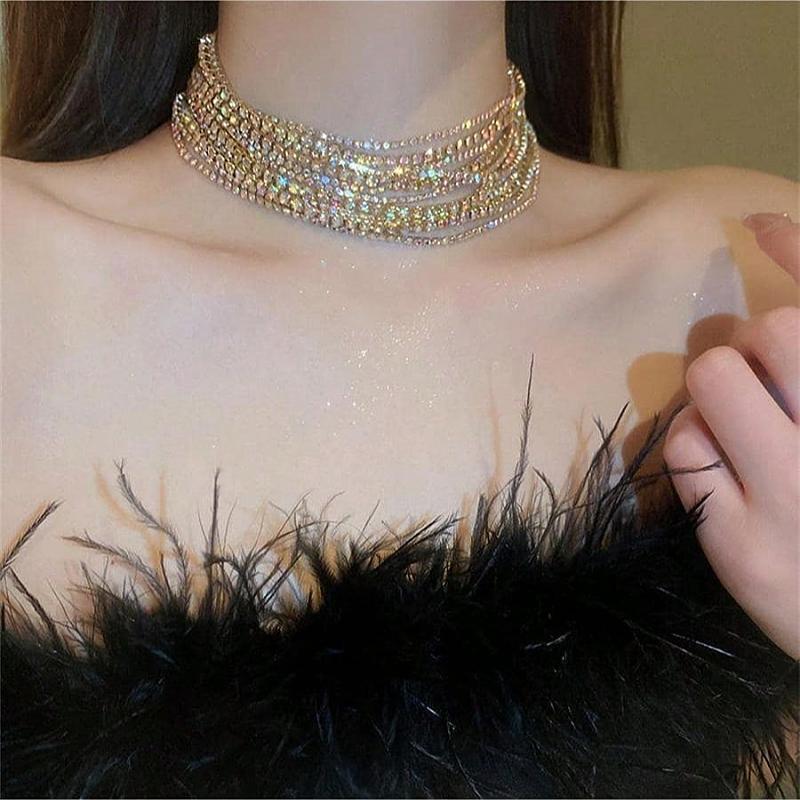 Shiny Multi Row Rhinestone Eco NeckLace image 3