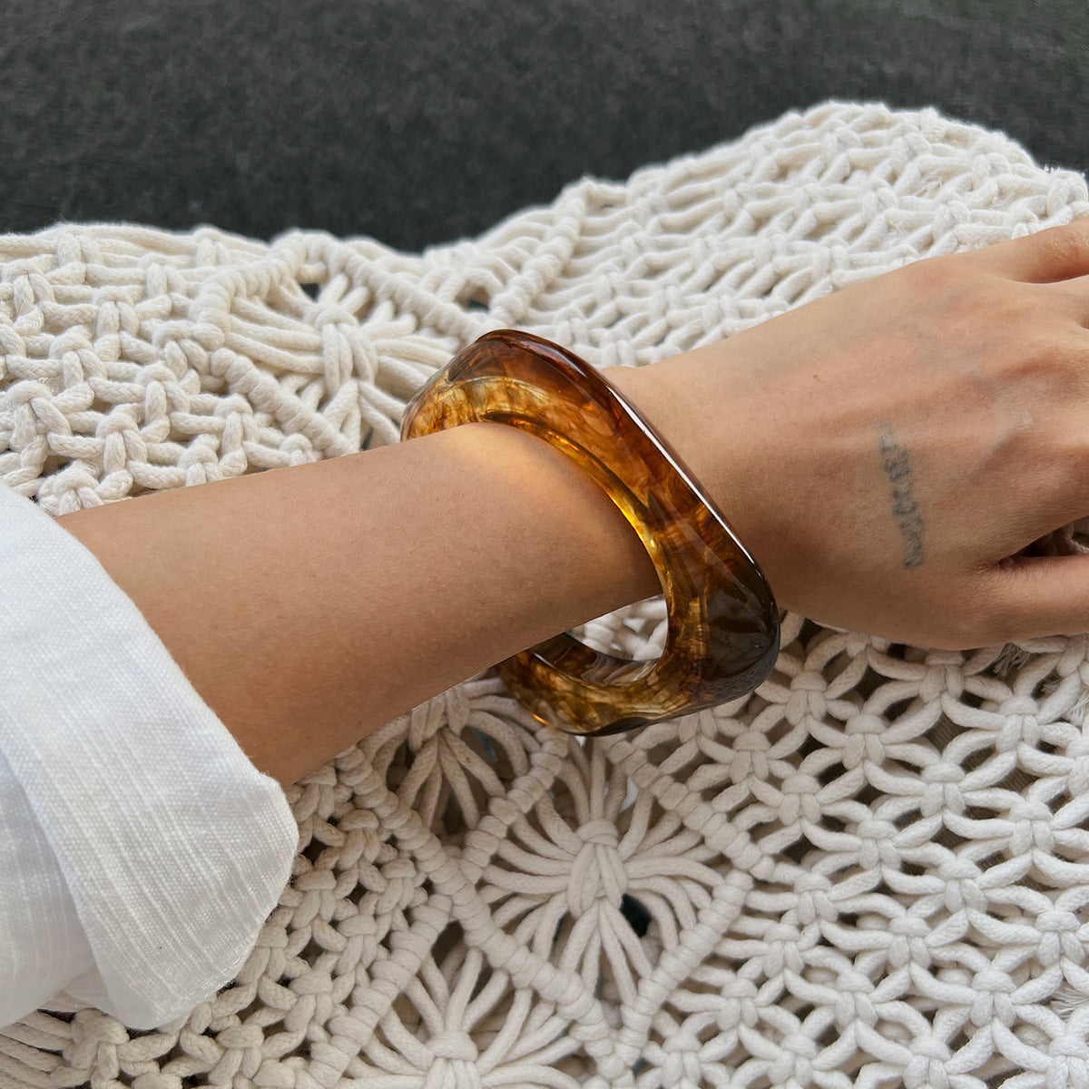 Wide Marble Texture Translucent Bracelet image 7