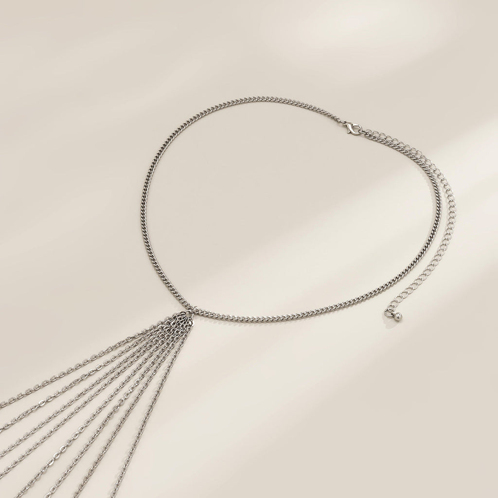 Sexy Minimalist Multi Layer Tassel Chest Body Chain image 8