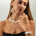 Twisted Pearl Multi Layer Minimalist NeckLace image 1