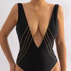 Sexy Minimalist Multi Layer Tassel Chest Body Chain image 4
