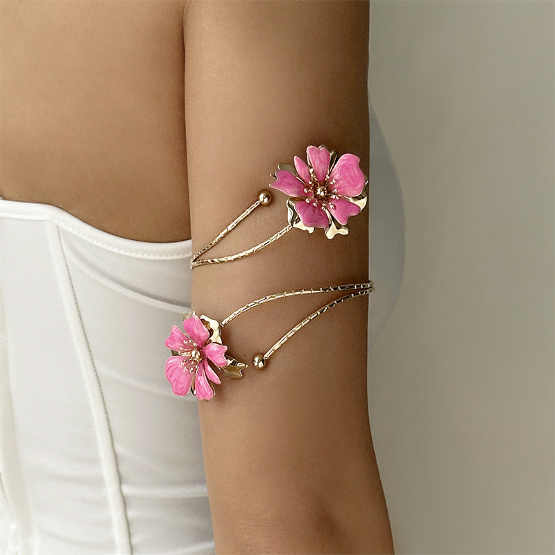 Oil Dripping Flower Open Bracelet image 2