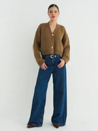 Custom Solid Color V-Neck Loose Knit Cardigan image 8