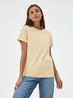 Minimalist Casual Solid Crew Neck T-shirt image 11