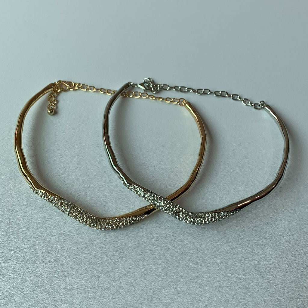 Minimal Metal Irregular Lava Rhinestone NeckLace image 5