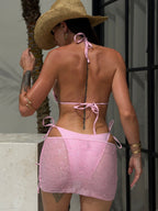 Solid Sexy Rhinestone Three Piece Swim Set image 3