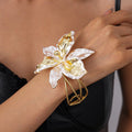 Floral Pattern Metal Line Open Bracelet image 1