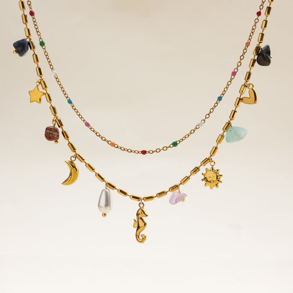 Ocean Style Titanium Steel Double Layer NeckLace image 4