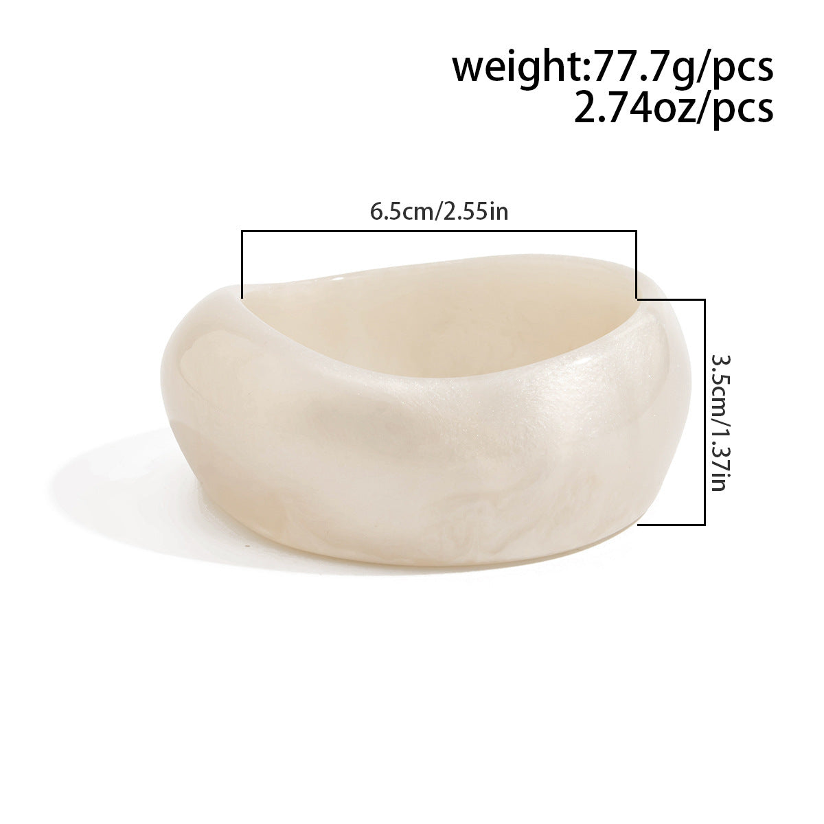Tie Dye Acrylic Wide Curved Vintage Bracelet image 8
