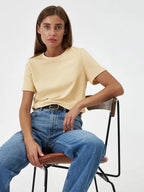 Minimalist Casual Solid Crew Neck T-shirt image 13