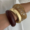 Smooth Wide Gold Foil Tie Dye Bracelet image 1