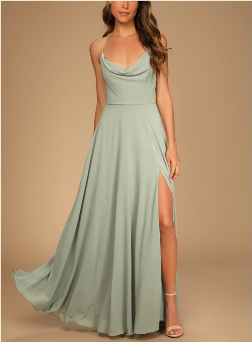 Sexy Halter Backless Maxi Formal Dress image 19
