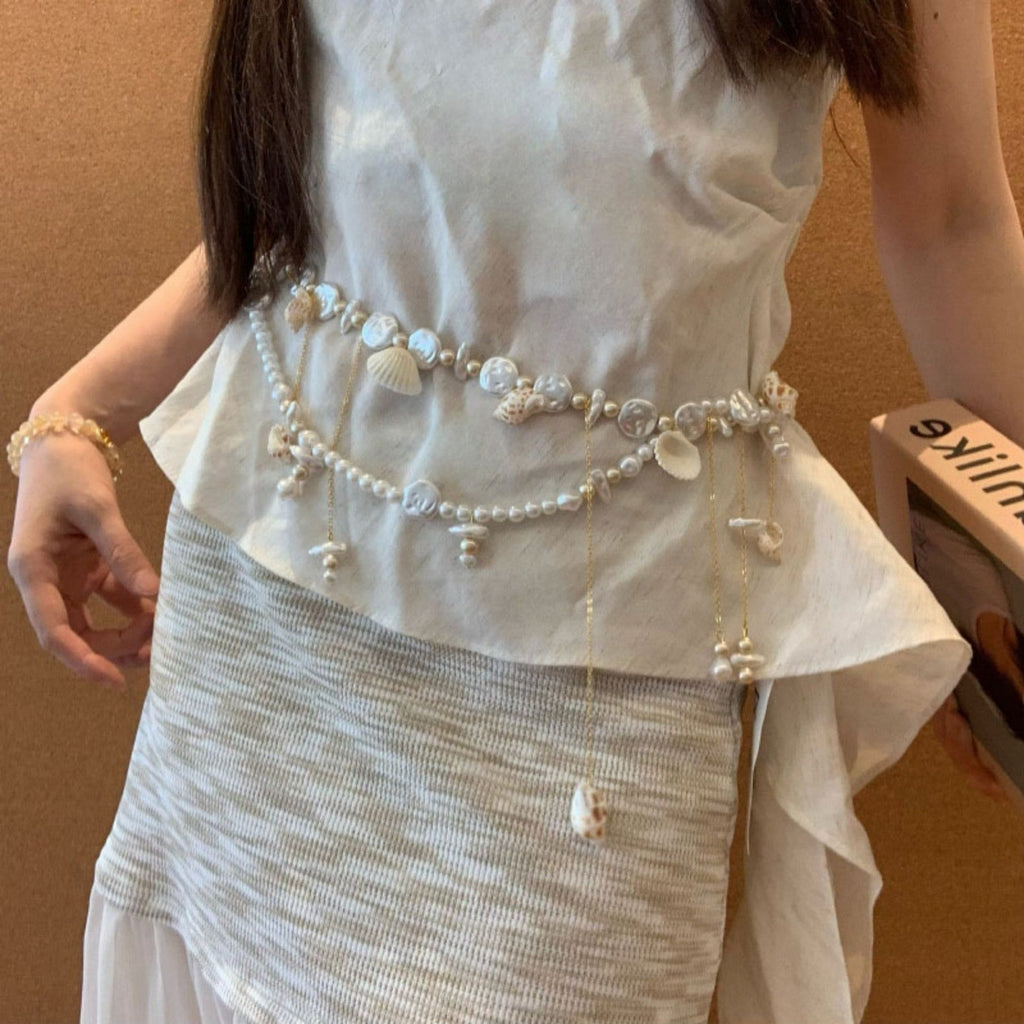 Pearl Shell Tassel Waist Body Chain image 3