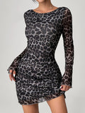 Sexy Leopard Print Backless Party Dress image 3