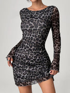 Sexy Leopard Print Backless Party Dress image 3