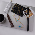 Titanium Blue Turquoise Double Layer Y-shaped NeckLace image 5