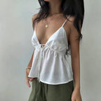 Sexy Solid Slim Tie Cami Top image 8