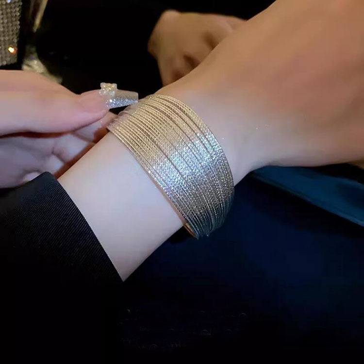 Brushed Multi Layer Open Wide Bracelet image 6
