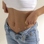 Sweet Cool Stackable Faux Pearl Metal Waist Body Chain image 3