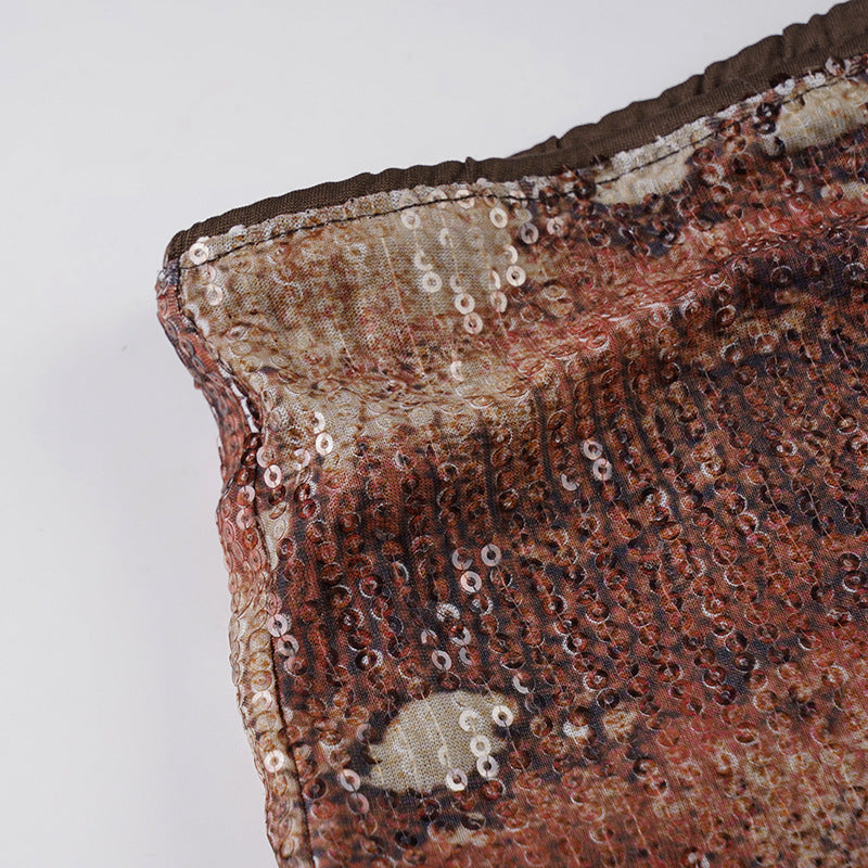 Vintage Snakeskin Sequin Low Waist Shorts image 6